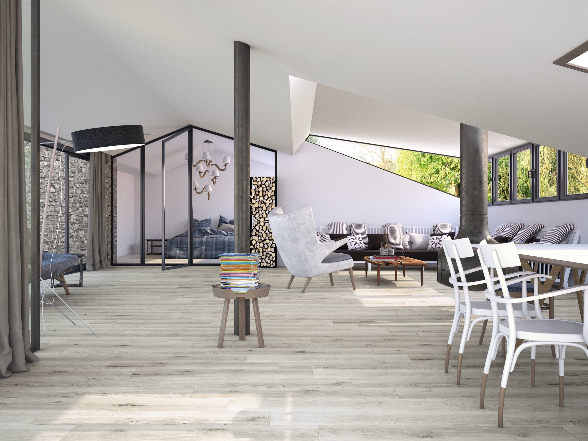 Wood-effect tiles