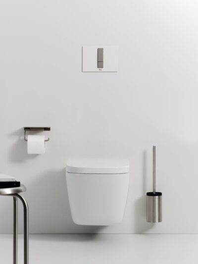 SQUARE - Vitreous china wall-hung WC with horizontal outlet